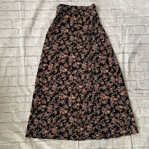 SHEIN women S high waist floral print maxi skirt w/side zipper